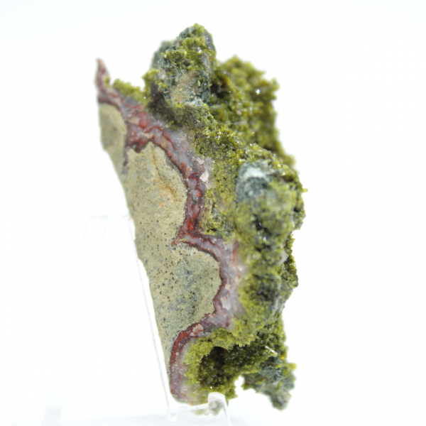 Epidota marroquí sobre matriz transparente