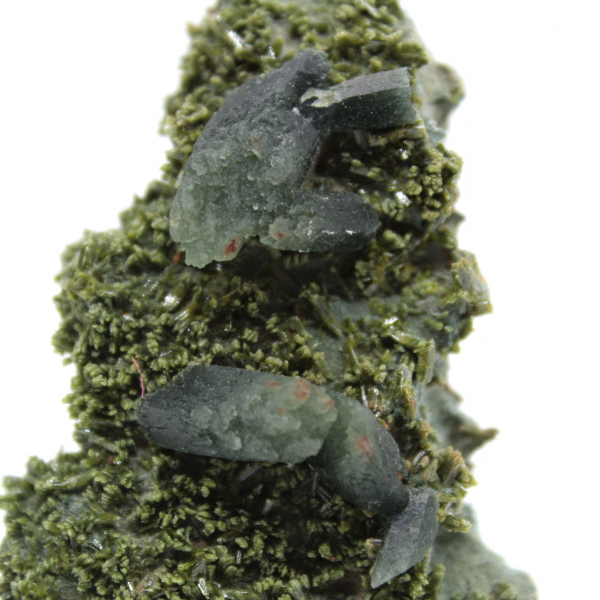 Epidota de imilchil sobre matriz transparente