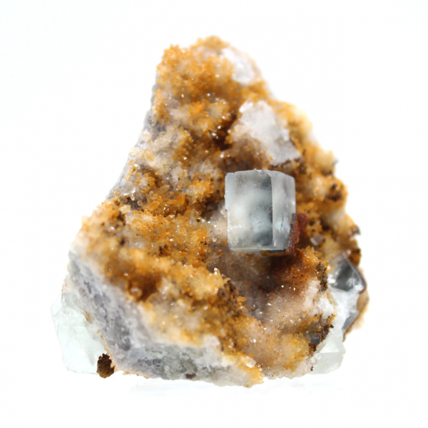 Ejemplar muy pequeño de fluorita: cristales verdes de Marruecos