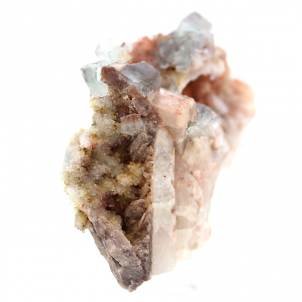 Cristales de fluorita en bruto: Pieza de Marruecos sobre matriz.