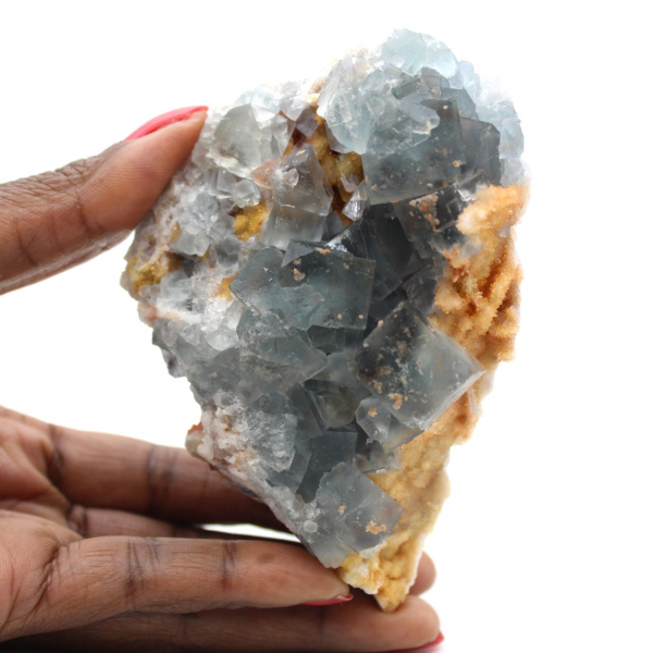 Ejemplar de fluorita sobre matriz: auténticos cristales marroquíes