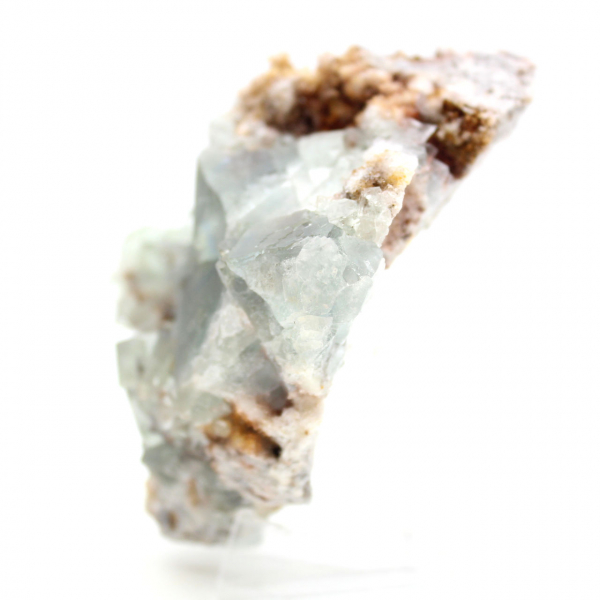 Fluorita verde sobre matriz: pequeña pieza de coleccionista de Marruecos