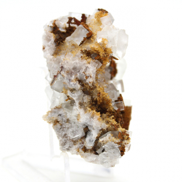 Fluorita verde en miniatura: cristal marroquí sobre roca