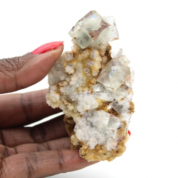 Mineral de fluorita en bruto: pequeña muestra de Marruecos