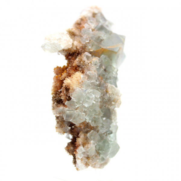 Fluorita verde sobre roca: muestra mineral en bruto