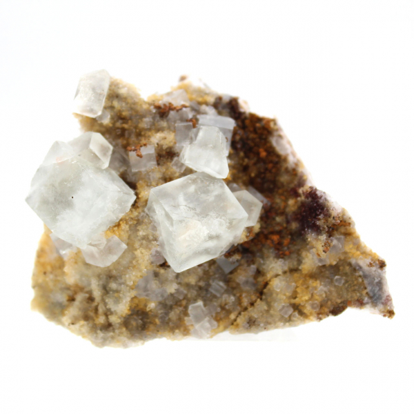 Fluorita verde para decoración: Pequeño cristal sobre roca