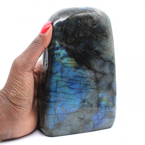 Labradorita pulida pequeña, adorno de colección