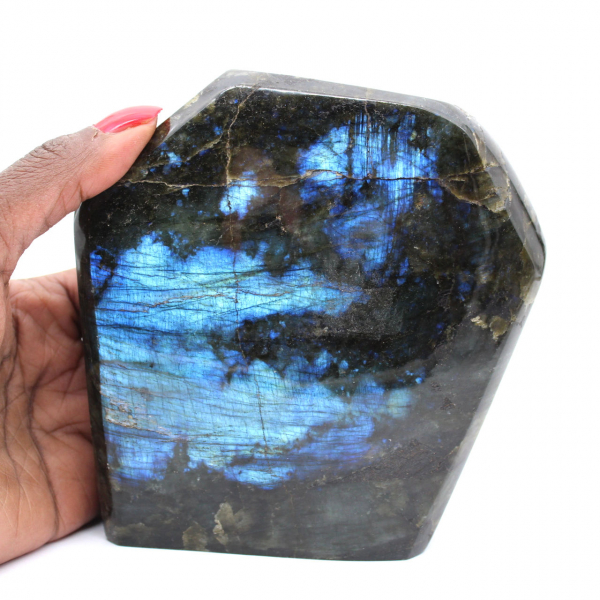 Adorno de labradorita pulida, piedra de colección