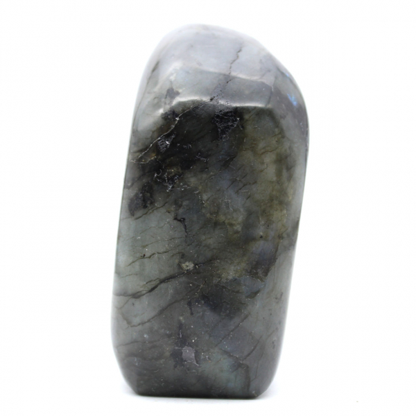 Labradorita ornamental pulida, espécimen de roca mineral