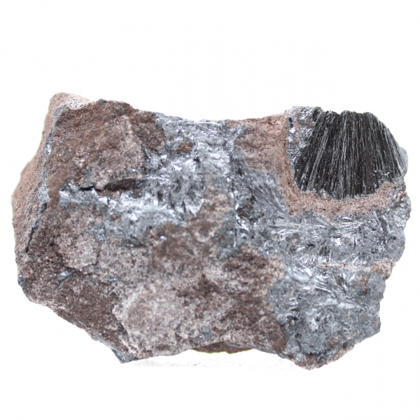 Pirolusita, ejemplar auténtico en matriz