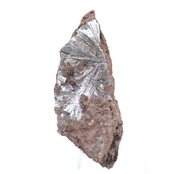 Cristales de pirolusita en bruto, muestra alargada