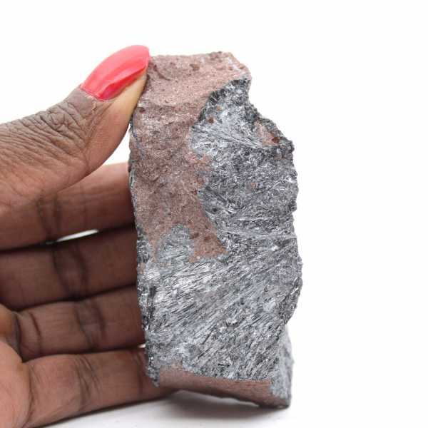 Ejemplar de pirolusita en roca huésped, Colección