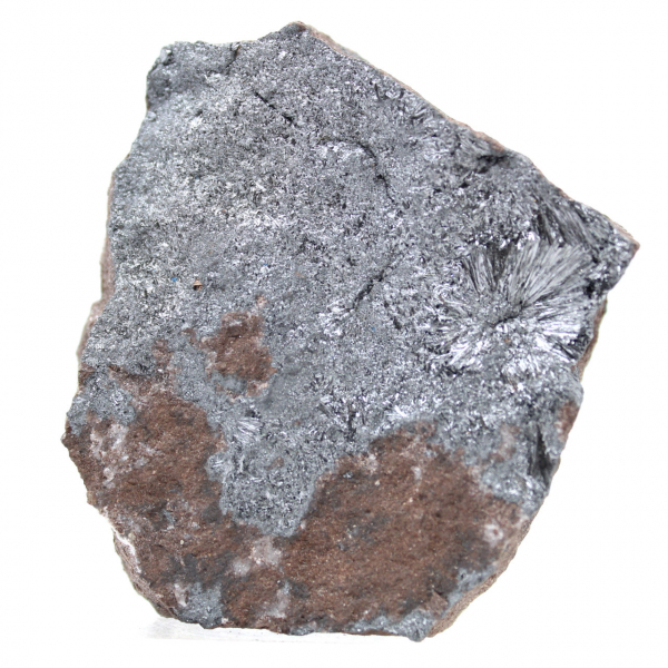 Pirolusita cristalizada en matriz, mineral procedente de Marruecos