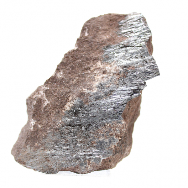 Cristalización de pirolusita de Marruecos, ejemplar en bruto.