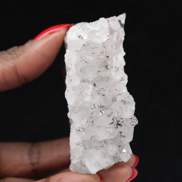 Cristales de cuarzo goethita marroquí, drusa pequeña de 120 g