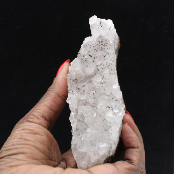 Cristales de cuarzo goethita, roca natural en bruto, Marruecos