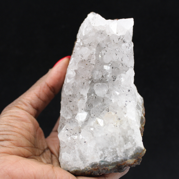 Ejemplar de cuarzo y goethita de Marruecos, geoda de filamento