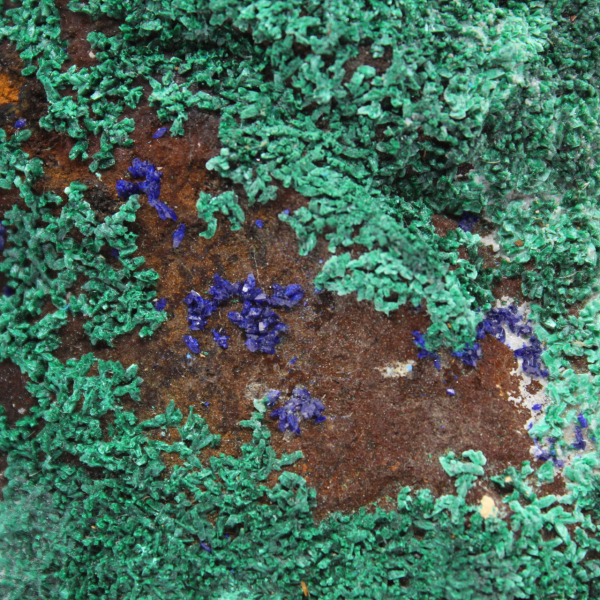 Malaquita azurita en bruto de Marruecos