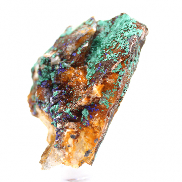 Dúo de azurita y malaquita en matriz