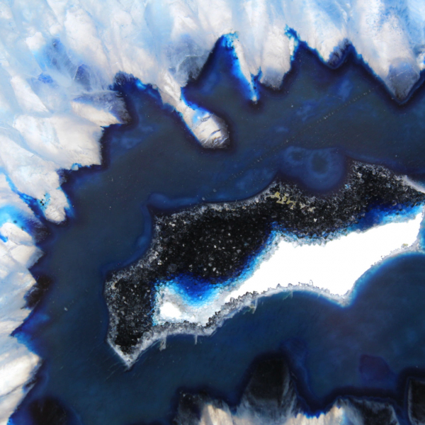 Rebanada decorativa de ágata azul, de origen brasileño