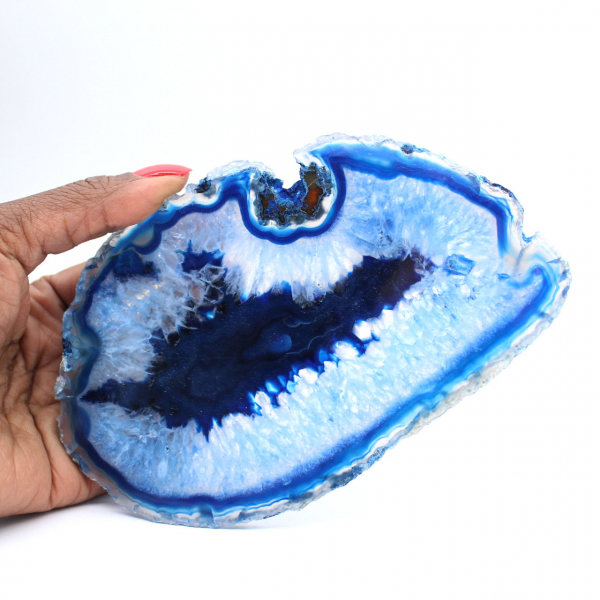 Fina lámina de ágata azul de origen brasileño