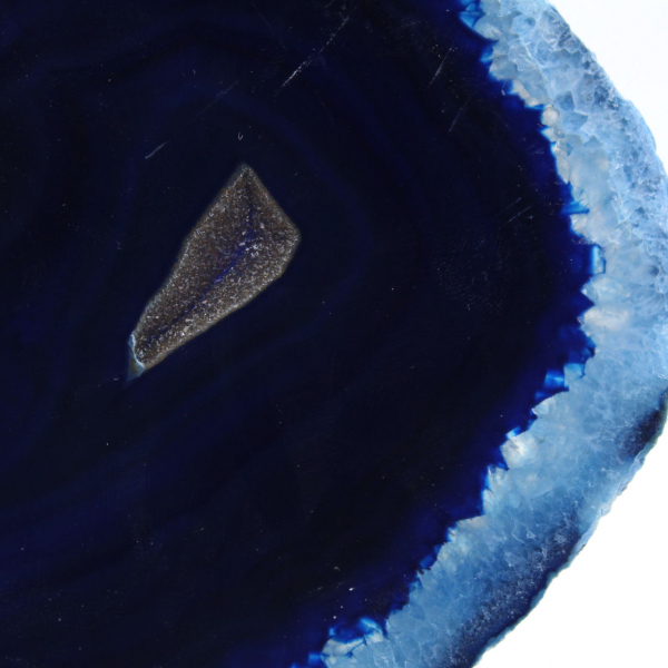 Láminas de ágata azul brasileña para decoración mineral.