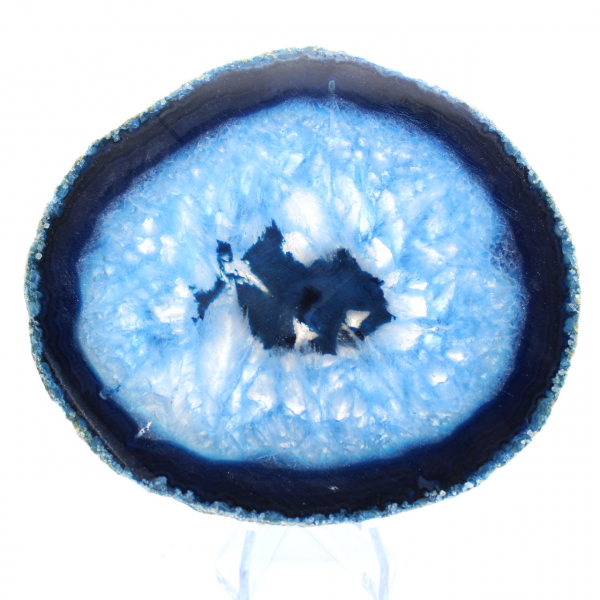 Trozo de ágata azul de Brasil para colección de minerales.