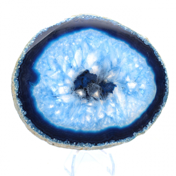 Trozo de ágata azul de Brasil para colección de minerales.