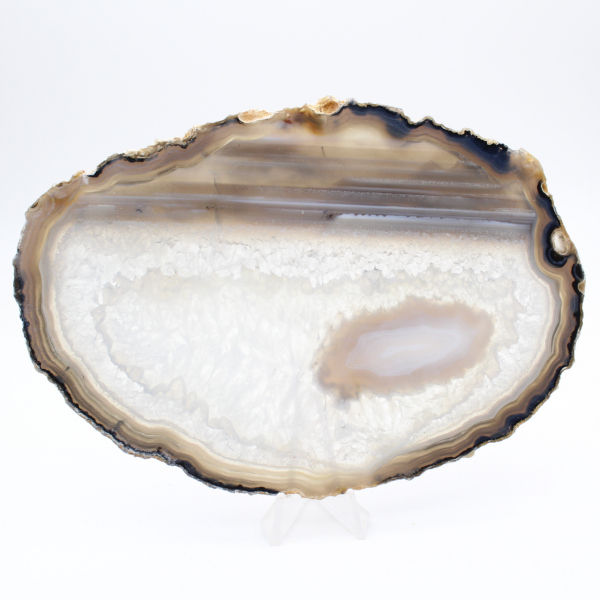 Placa de ágata translúcida pulida