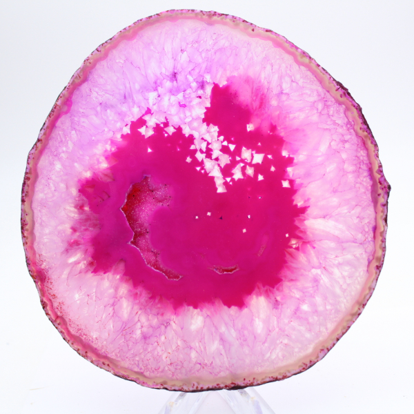 Ágata laminada teñida de rosa natural