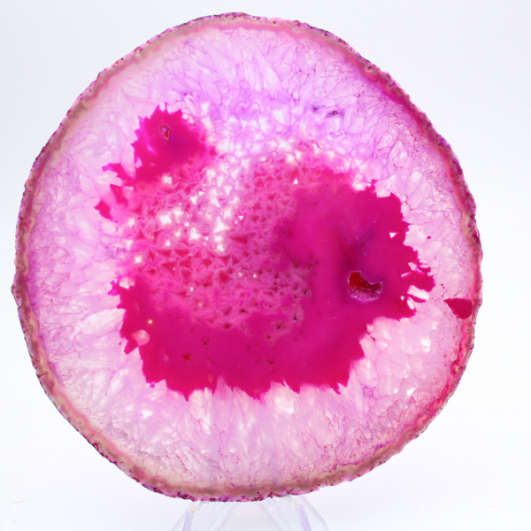 Ágata laminada teñida de rosa natural