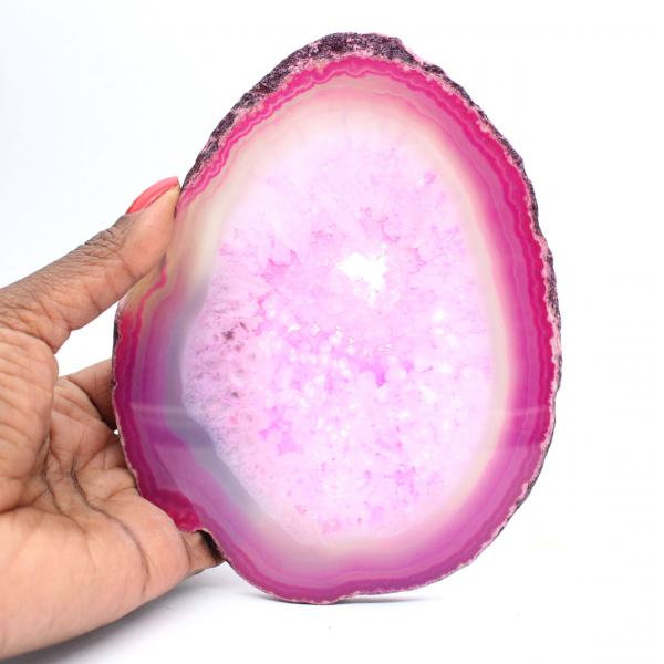 Ágata brasileña pulida de color rosa