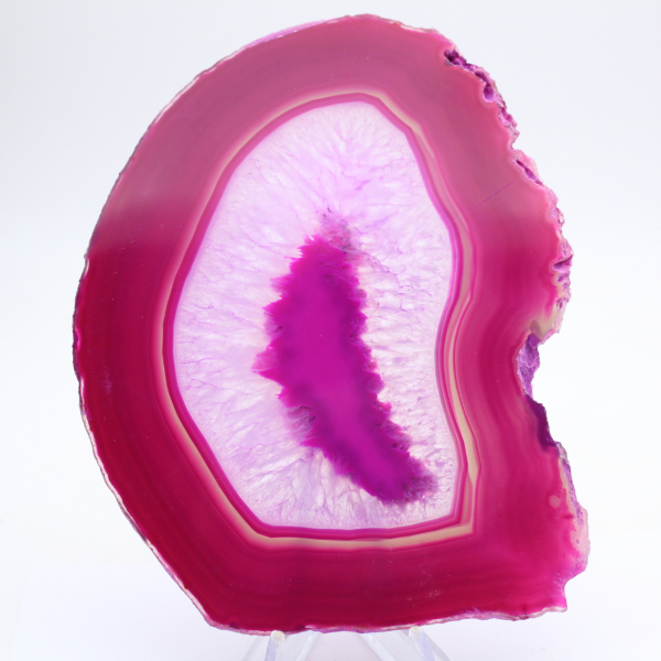 Rebanada de ágata teñida de rosa natural