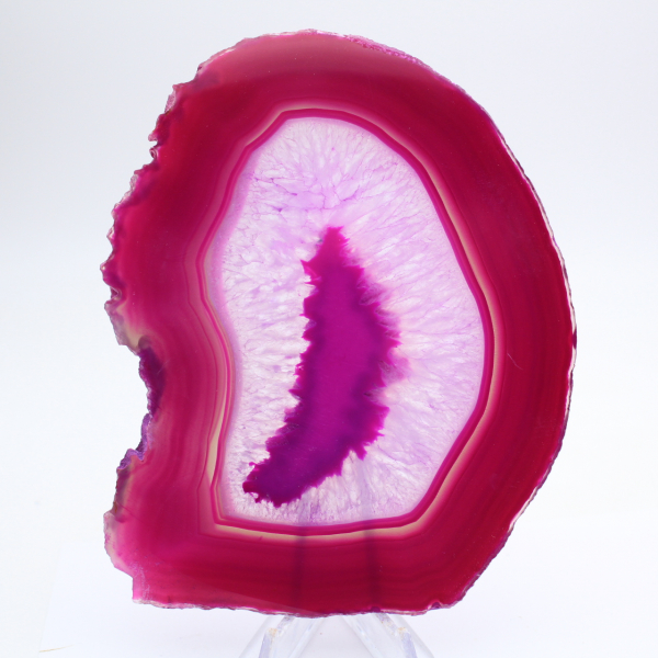 Rebanada de ágata teñida de rosa natural