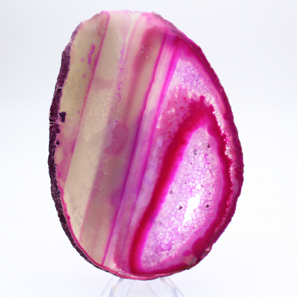 Ágata laminada pulida de color rosa