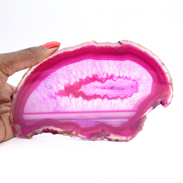 Ágata pulida decorativa teñida de rosa