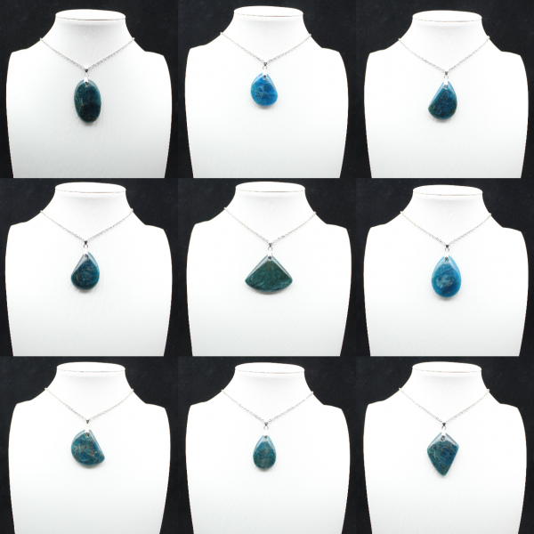 Colgante de apatita azul de Madagascar - Piedra natural