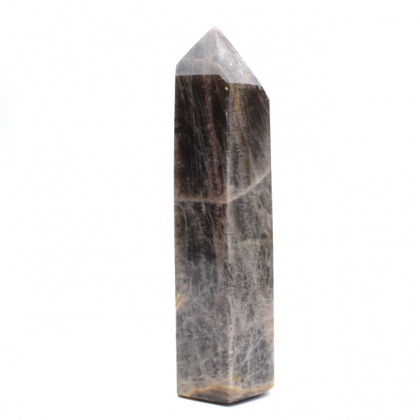 Prisma de microclina natural - Piedra lunar negra de Madagascar