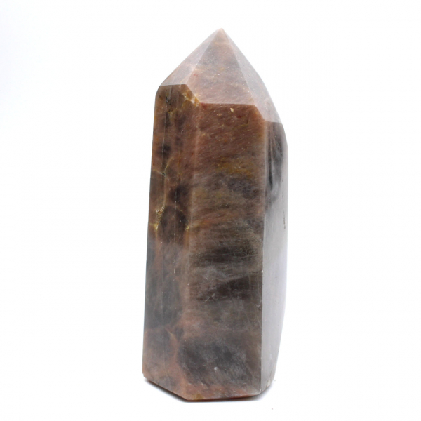 Prisma mineral de microclina oscura - Piedra lunar negra