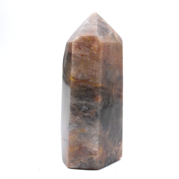Prisma mineral de microclina oscura - Piedra lunar negra