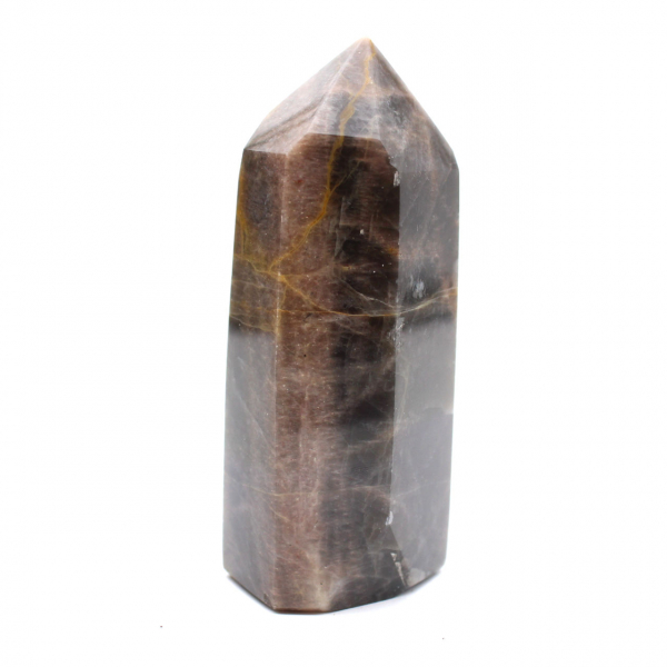 Prisma de microclina geométrica - Piedra lunar negra rara