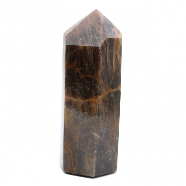 Prisma de microclina facetado - Piedra lunar negra de colección