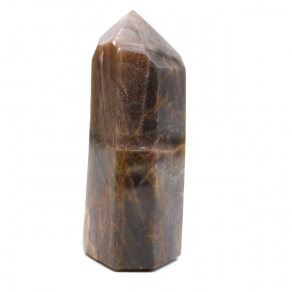 Prisma de microclina facetado - Piedra lunar negra de colección