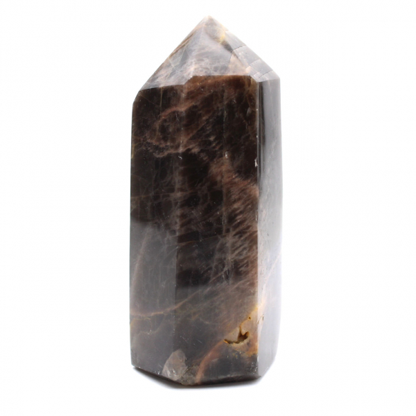 Prisma de piedra lunar negra de Madagascar - Microclina densa