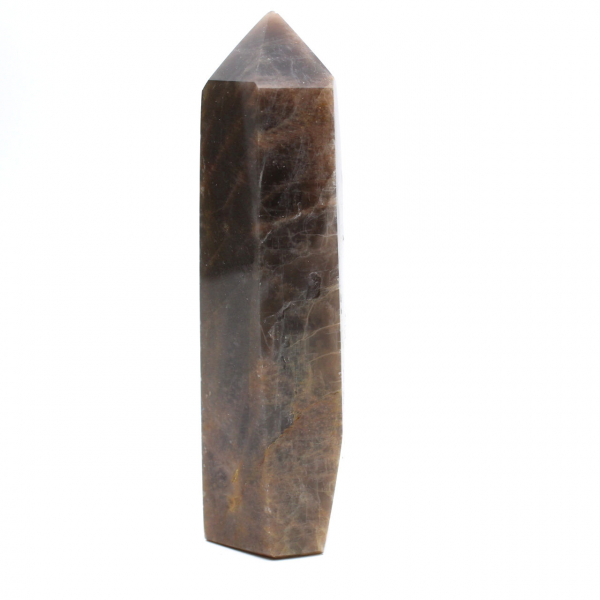 Prisma de microclina ligero - Piedra lunar negra de Madagascar