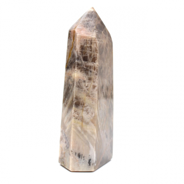 Prisma de microclina oscura - Piedra lunar negra coleccionable