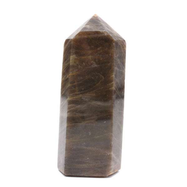 Prisma de microclina alargado - Piedra lunar negra coleccionable