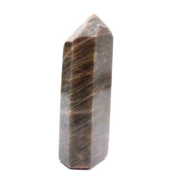 Prisma de microclina alargado - Piedra lunar negra coleccionable