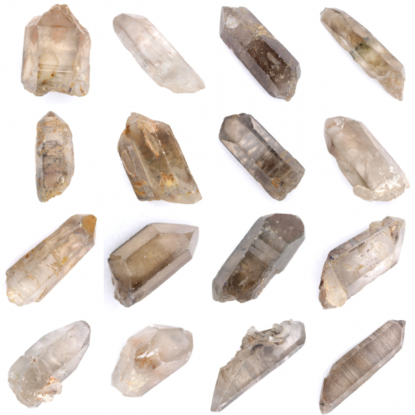 Cristal de cuarzo ahumado biterminado