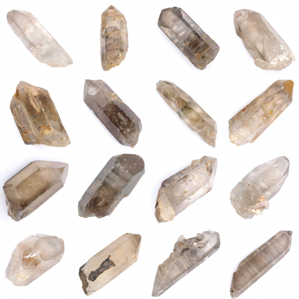 Cristal de cuarzo ahumado biterminado